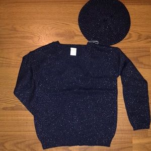 BNWT Gymboree Girls Sweater 5/6 Matching Hat XS/S